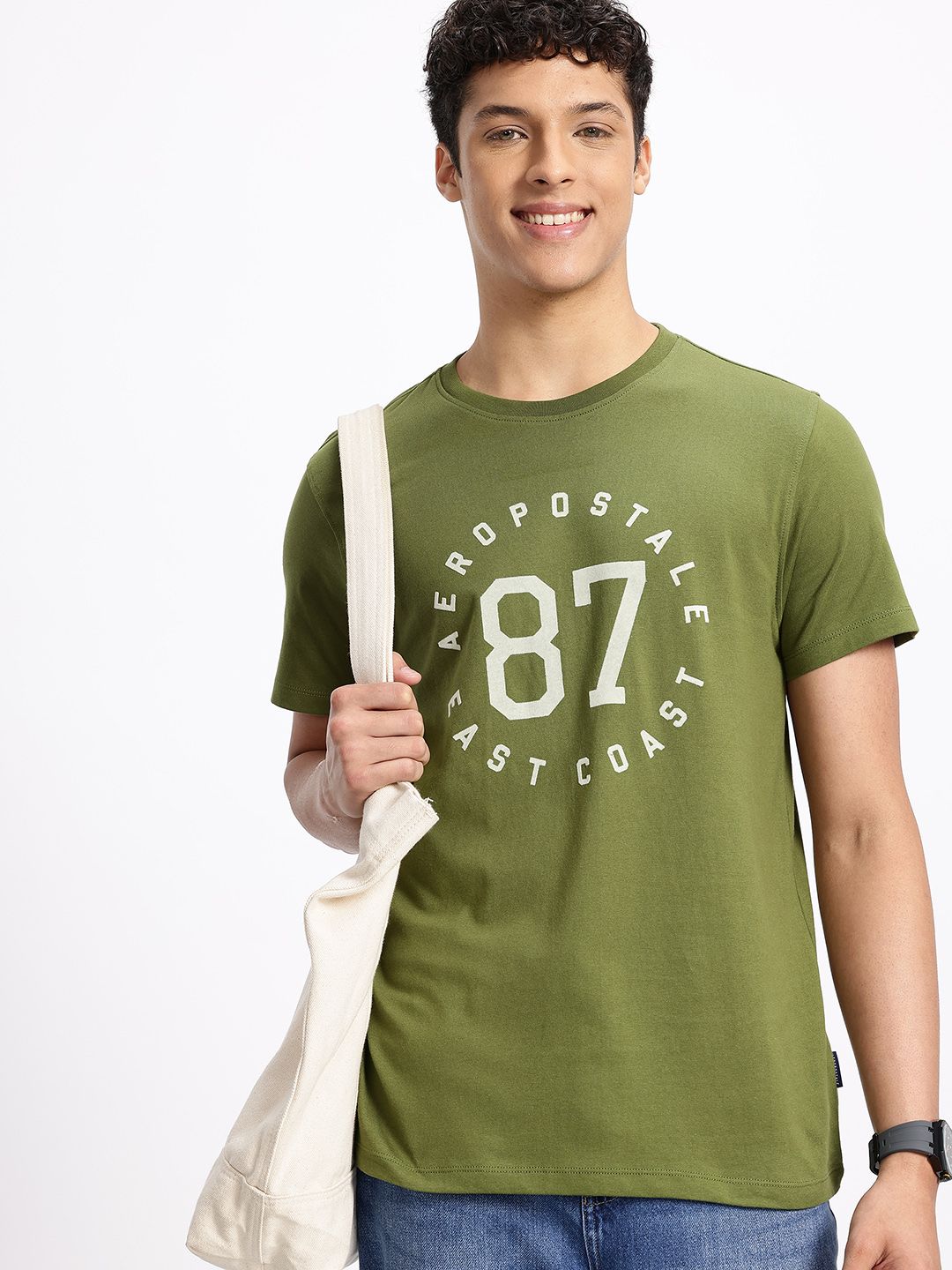 Aeropostale Brand Logo Printed Pure Cotton T-shirt