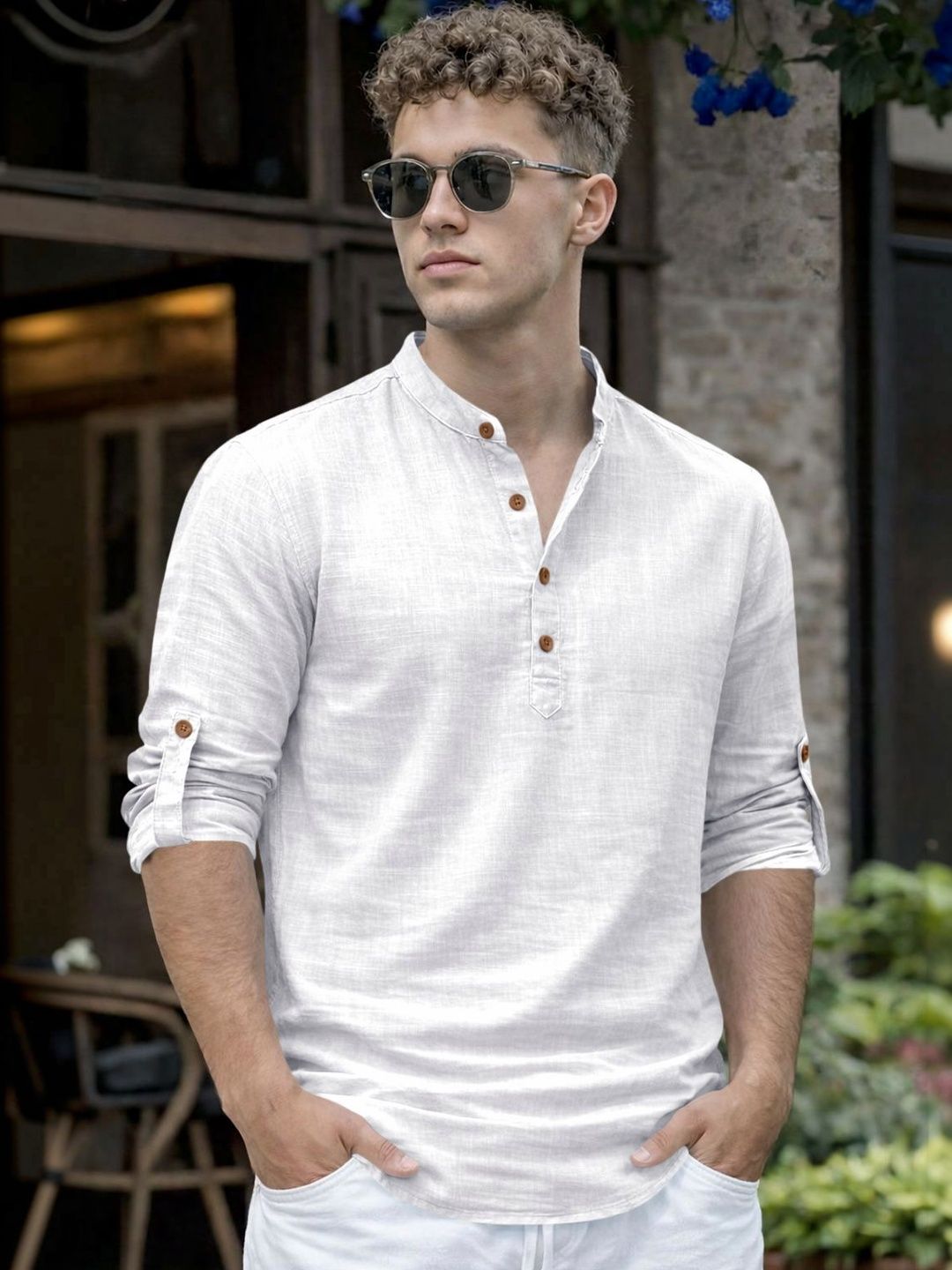 ZELINCO ZELINCO Mandarin Collar Straight Kurta