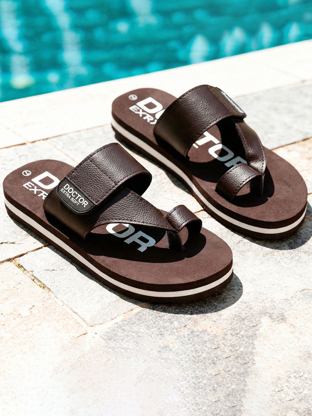 DOCTOR EXTRA SOFT Men Printed Orthopedic Diabetic Thong Flip-Flops