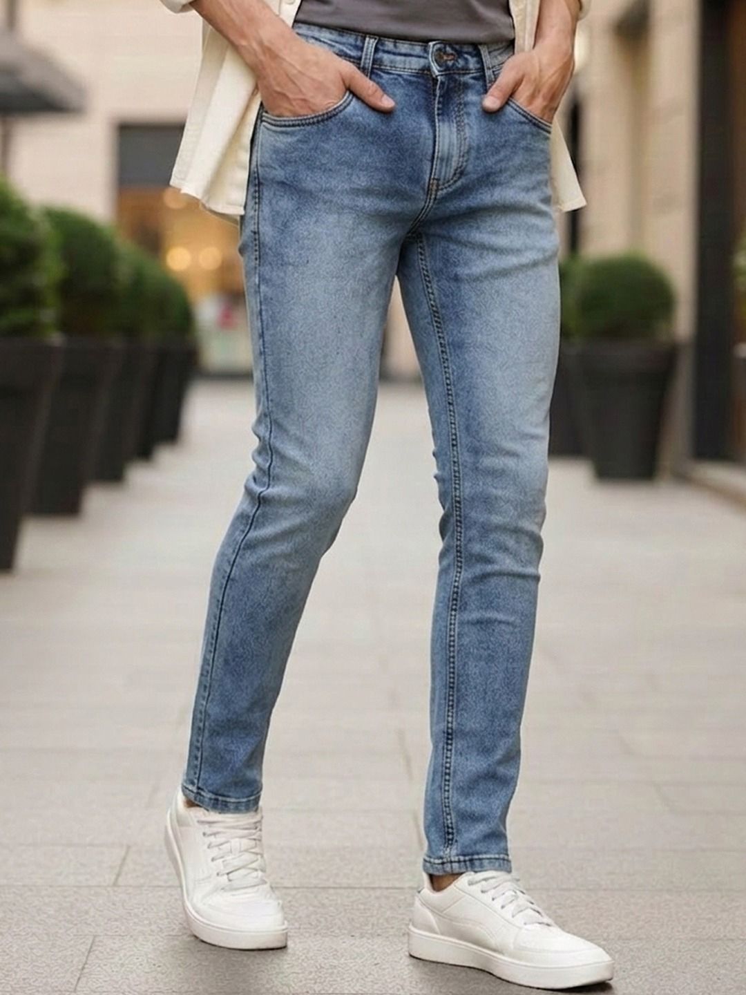 Urbano Fashion Men Slim Fit Heavy Fade Stretchable Cotton Jeans