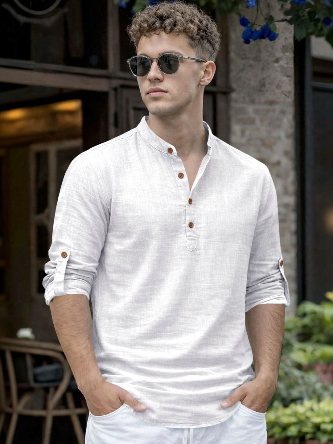 Fifth U Mandarin Collar Straight Kurta