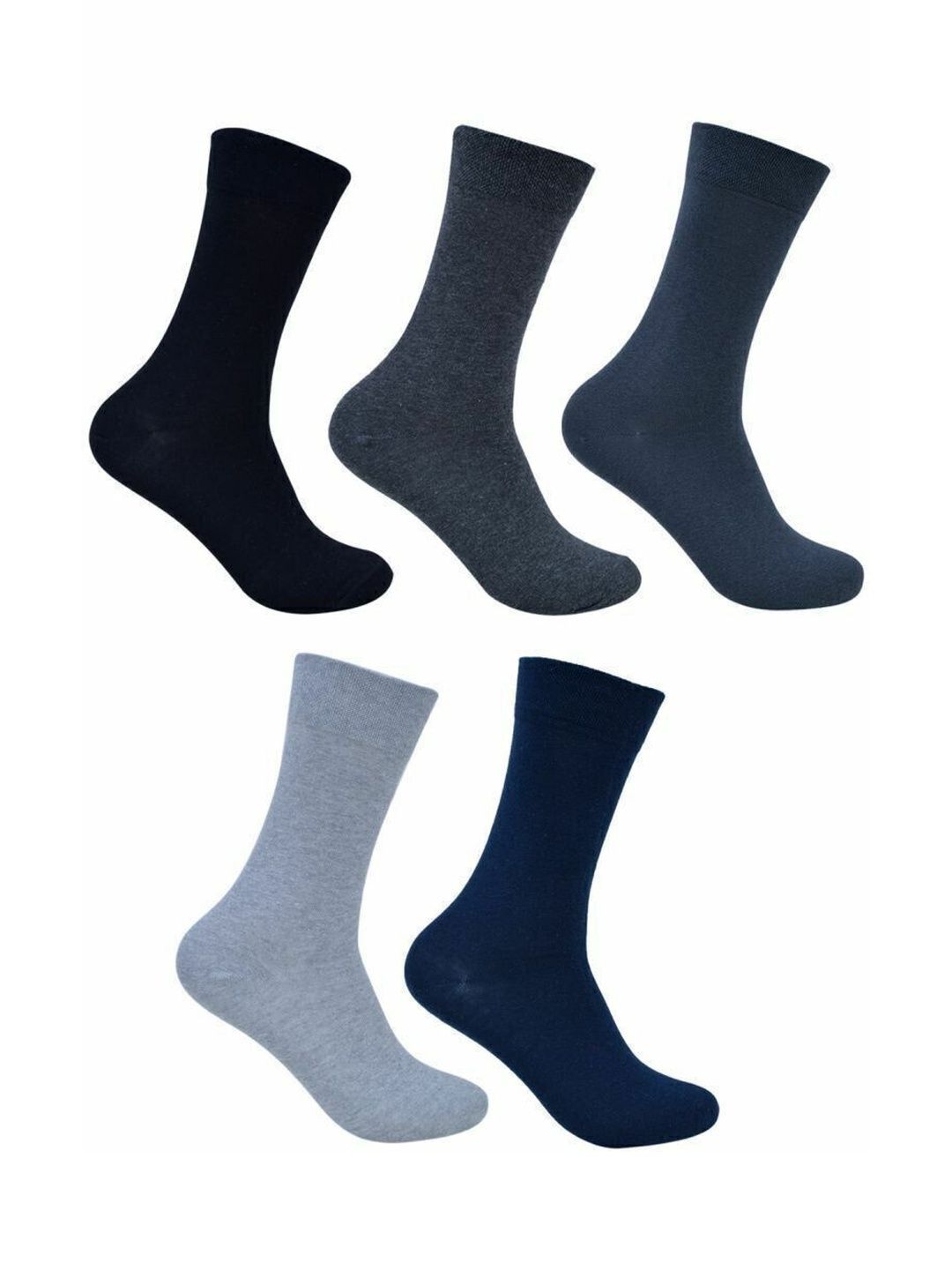 VAPINDIA Men Pack of 5 Cotton Calf Length Socks