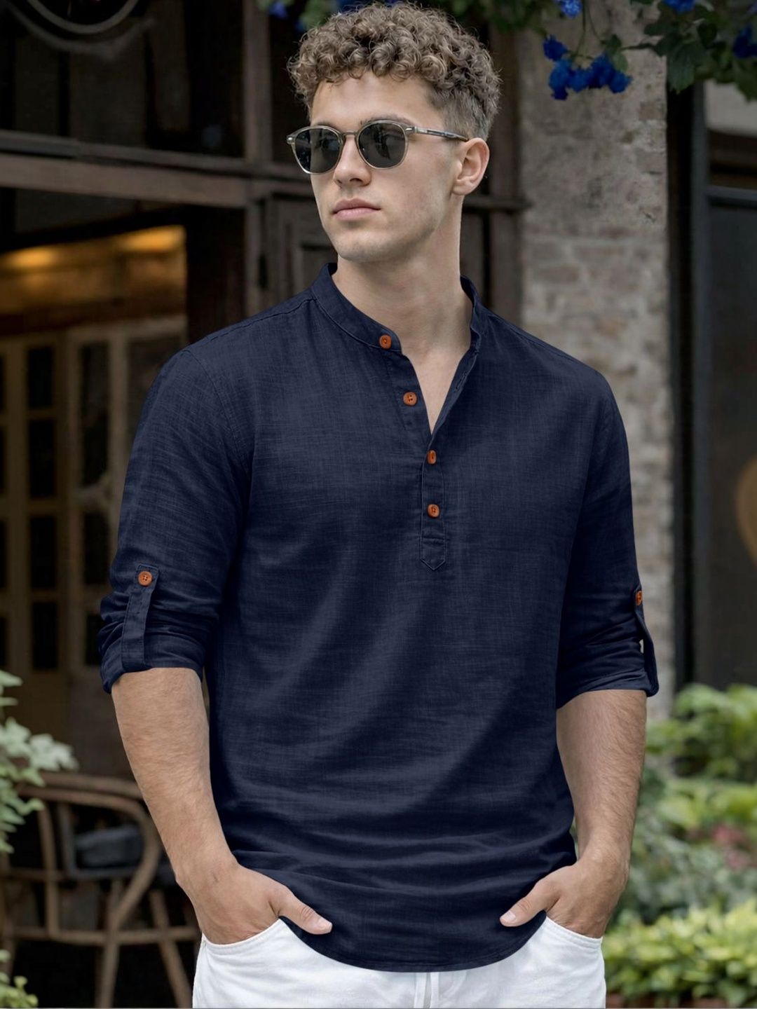 Zombom Men Cotton Kurta