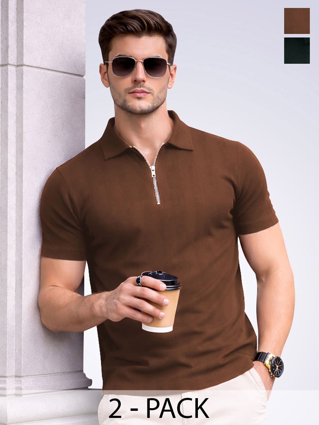 I&D Men 2 Polo Collar T-shirt