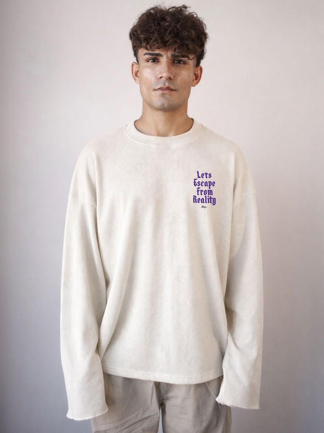 BDSQUARE Typography Printed Cotton T-shirt
