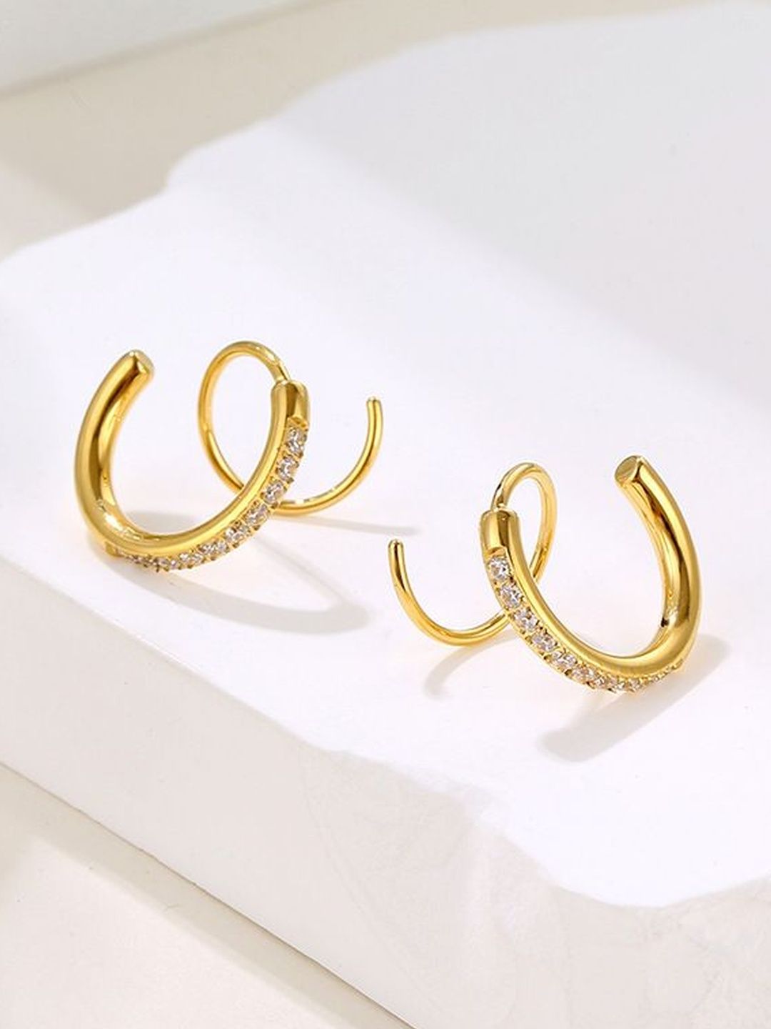 DIVASTRI Gold-Plated Circular Hoop Earrings