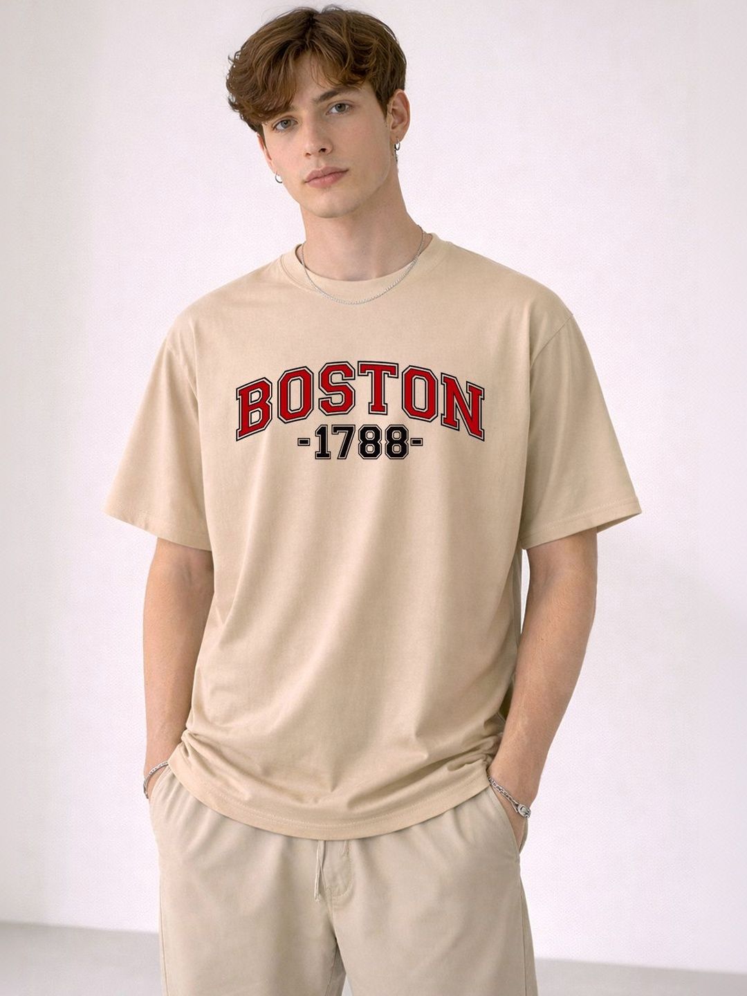 Mast & Harbour Men Drop-Shoulder Sleeves T-shirt