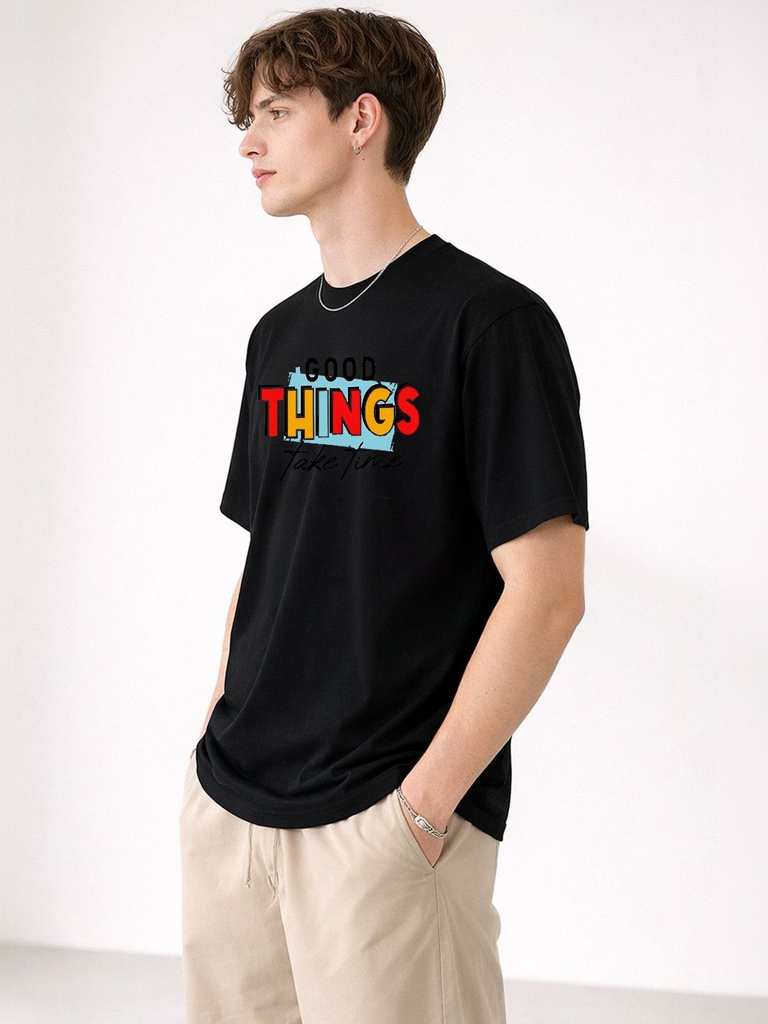 Mast & Harbour Men Drop-Shoulder Sleeves T-shirt