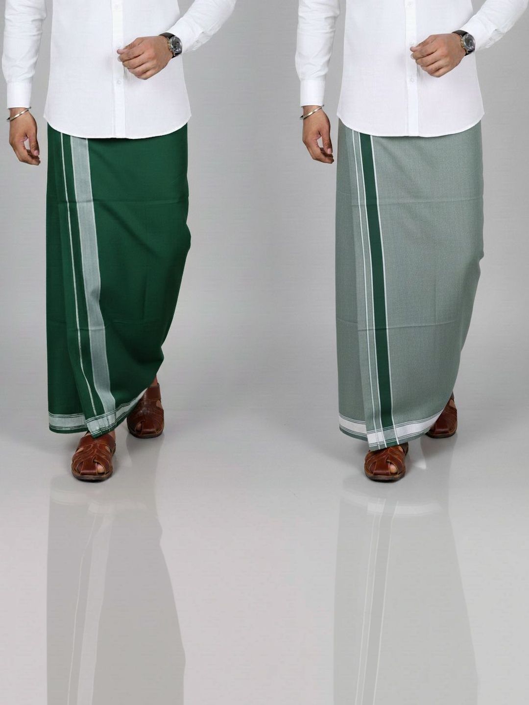 TUNI MANI Pack of 2 Cotton Kerala Style Dhoti 2.0m