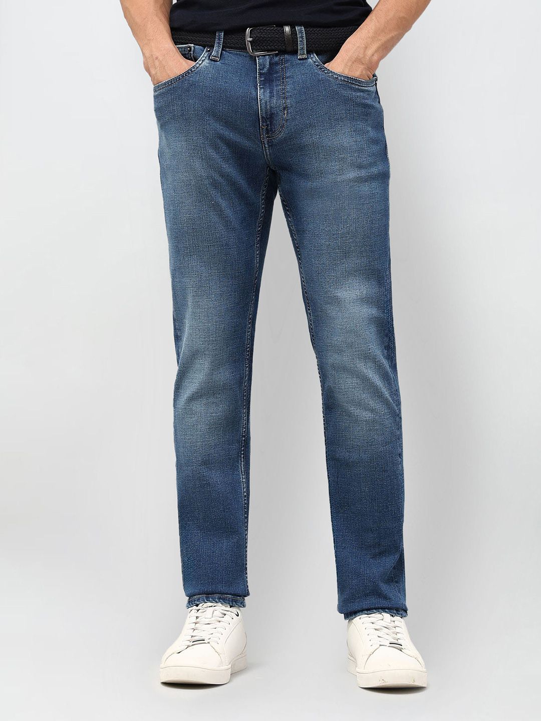 U.S. Polo Assn. Denim Co. Men Skinny Fit Mid-Rise Light Fade Jeans