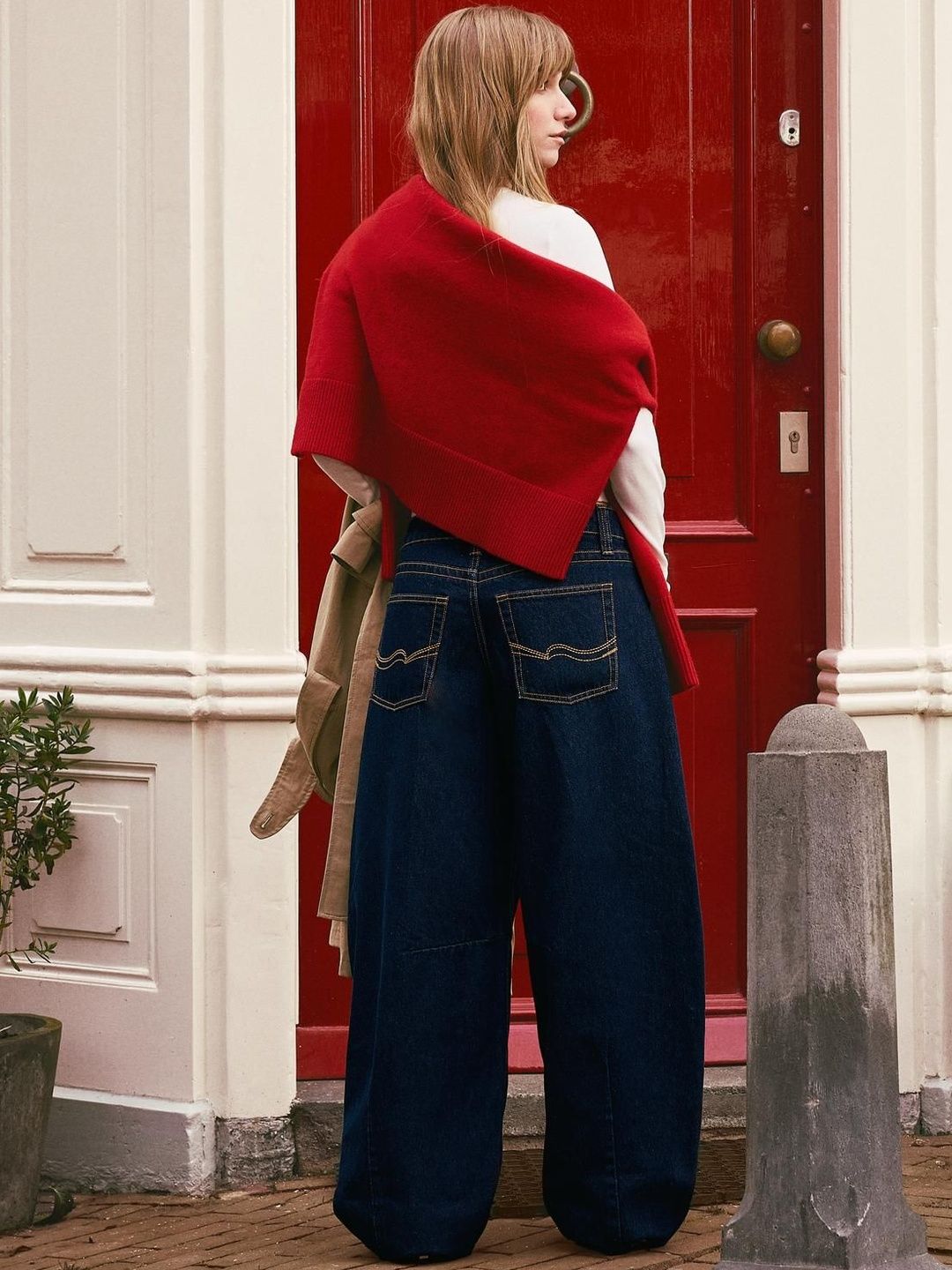 Regular Fit Low -Rise Slouchy Cotton Jeans