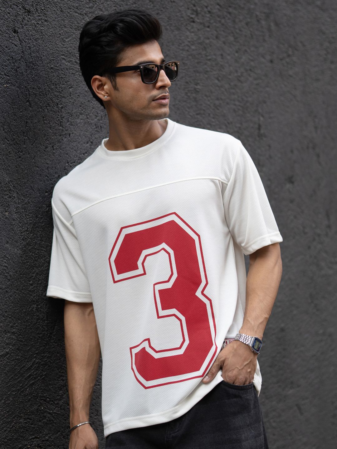 Powerlook Men Typography Printed Drop-Shoulder Sleeves T-shirt
