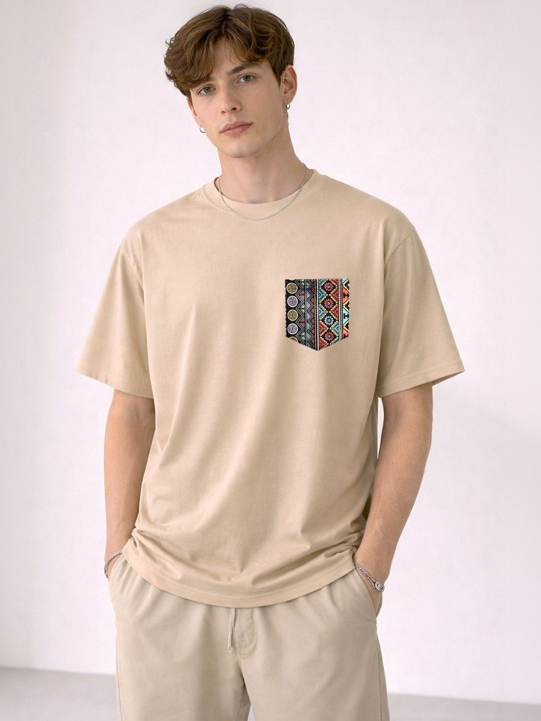 Mast & Harbour Men Drop-Shoulder Sleeves T-shirt