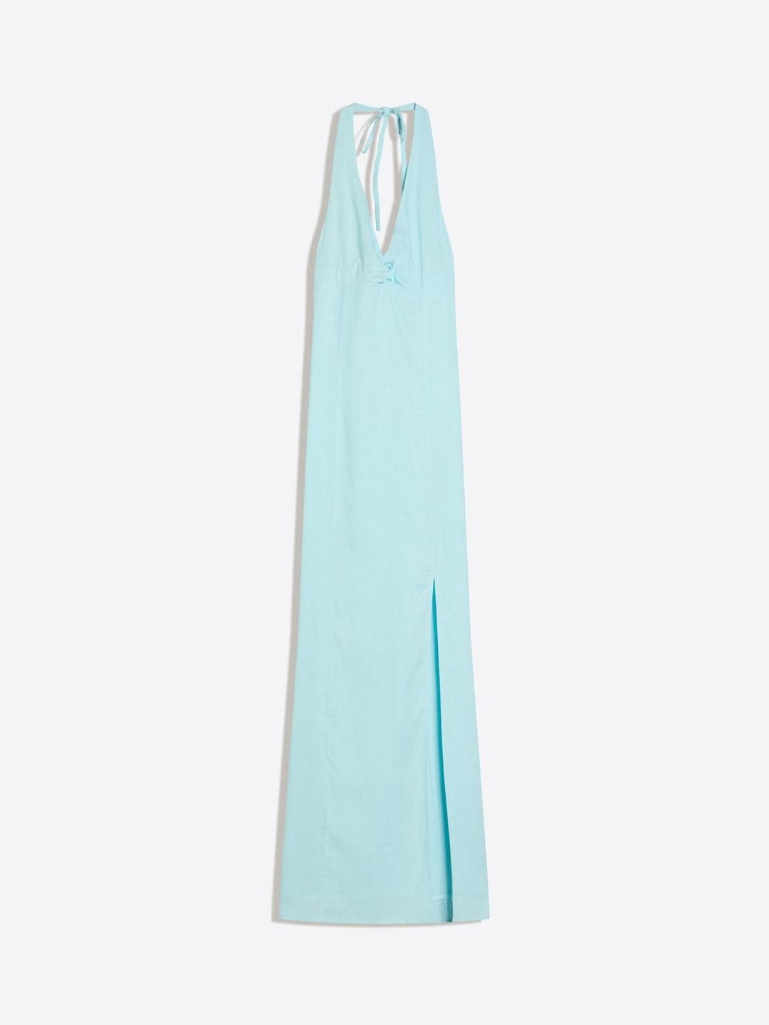 Halter Midi Dress With Linen