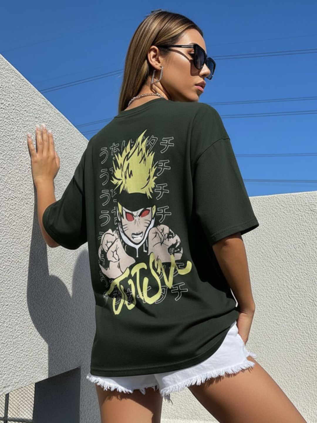 Rigo Unisex Printed Drop-Shoulder Sleeves T-shirt