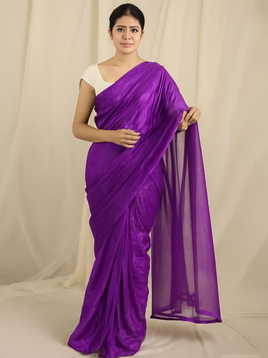 KRISHNAM TRENDS Organza Unstitched Dress Material