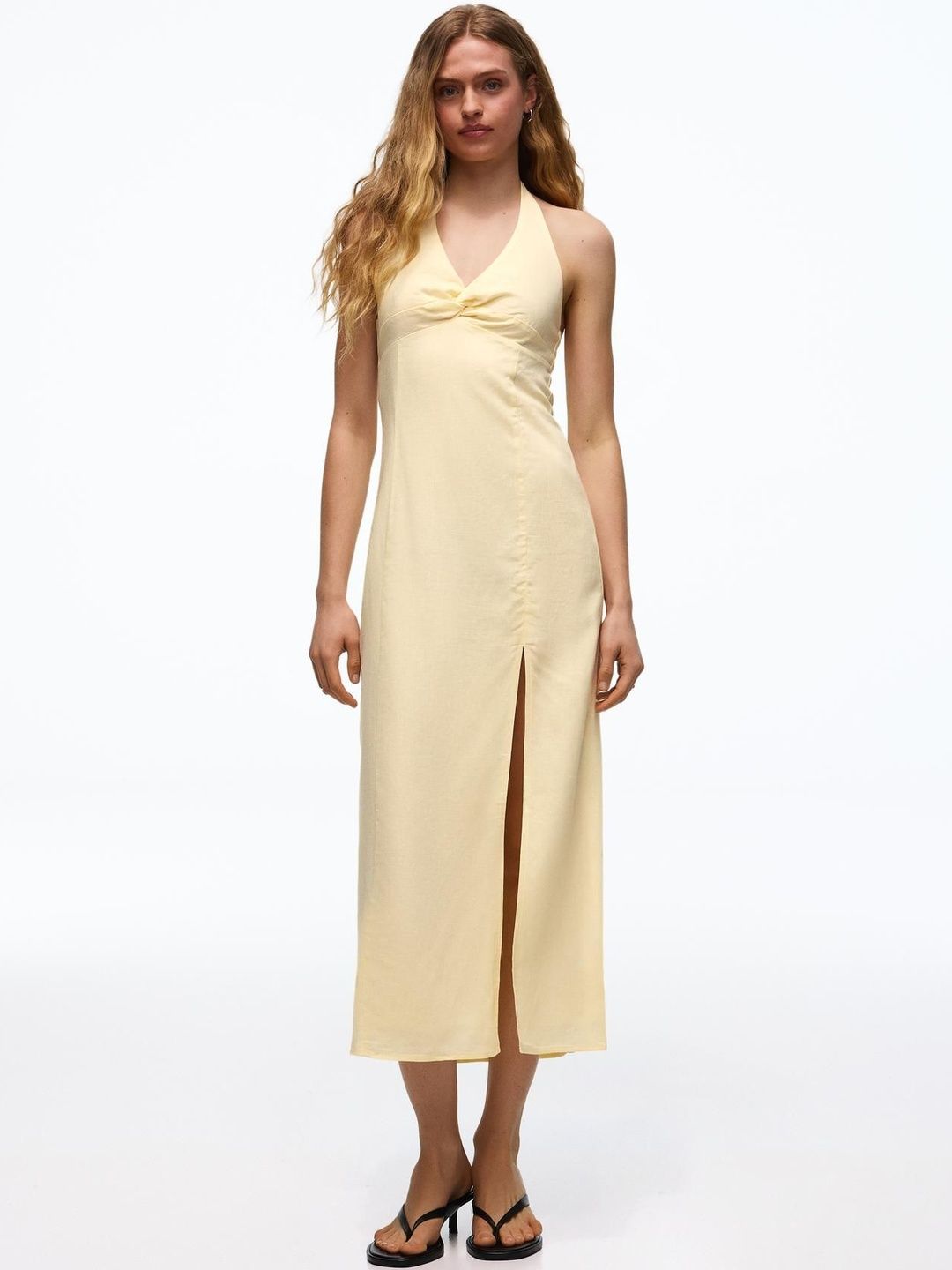 black a line maxi dress with sleeves Ava. Long Sleeve Ruffle Maxi Dress  ELF