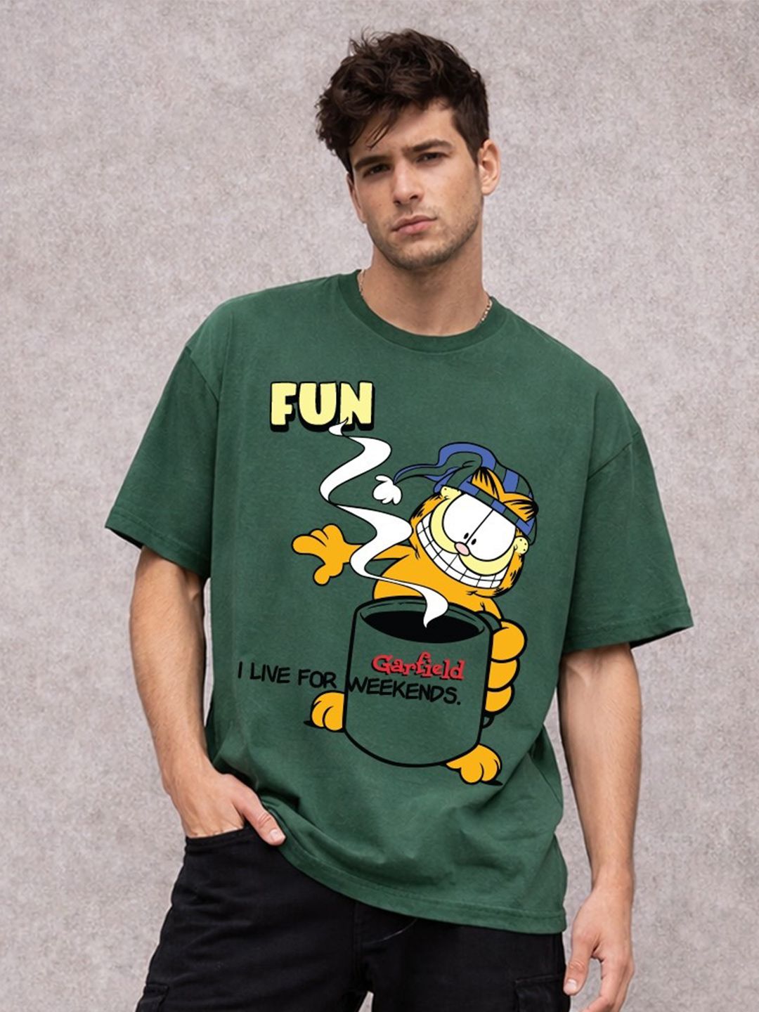 Kook N Keech X Minute Mirth Men Garfield Printed T-shirt