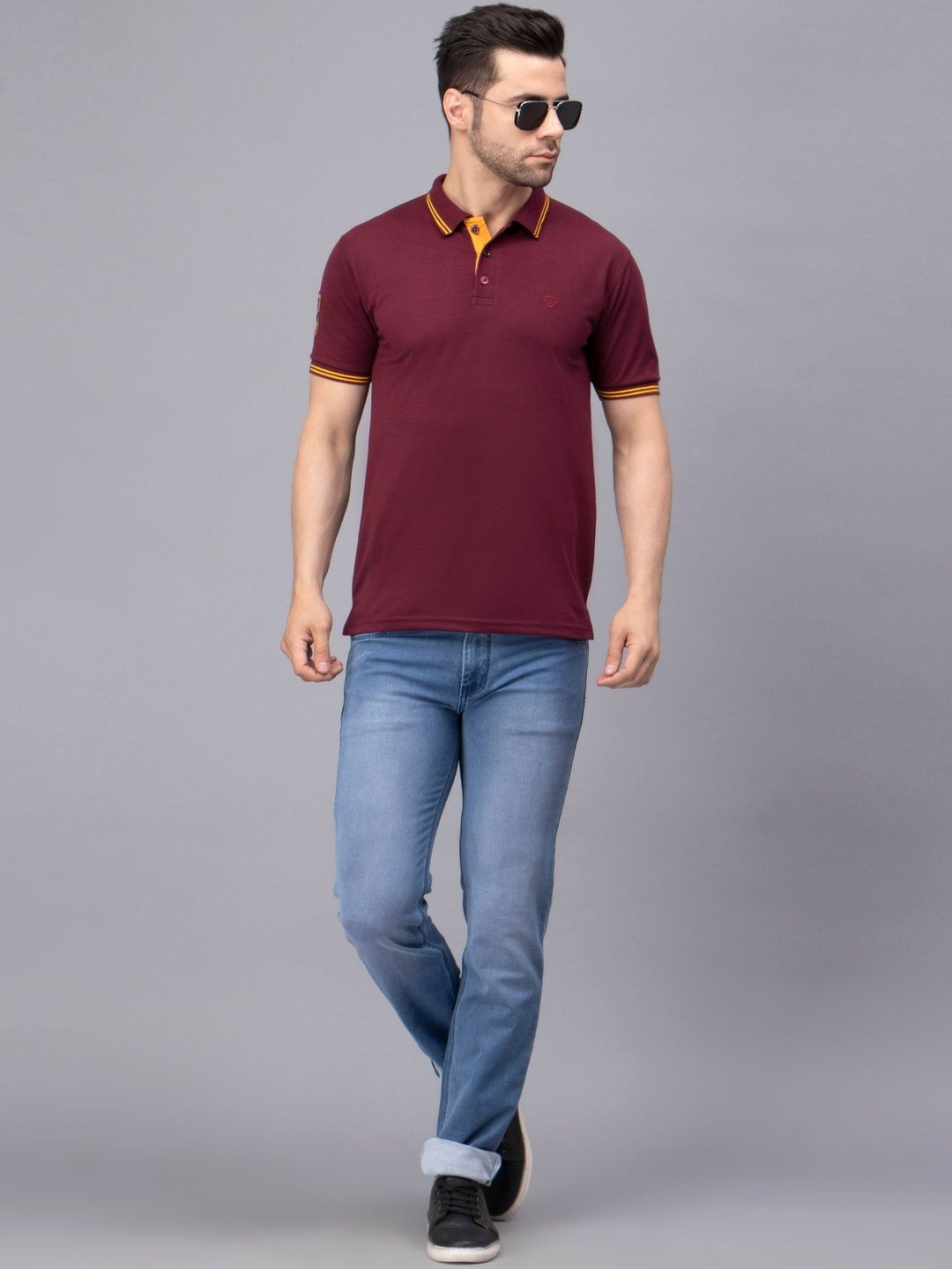 The Roadster Lifestyle Co Pure Cotton Polo Collar Tshirt