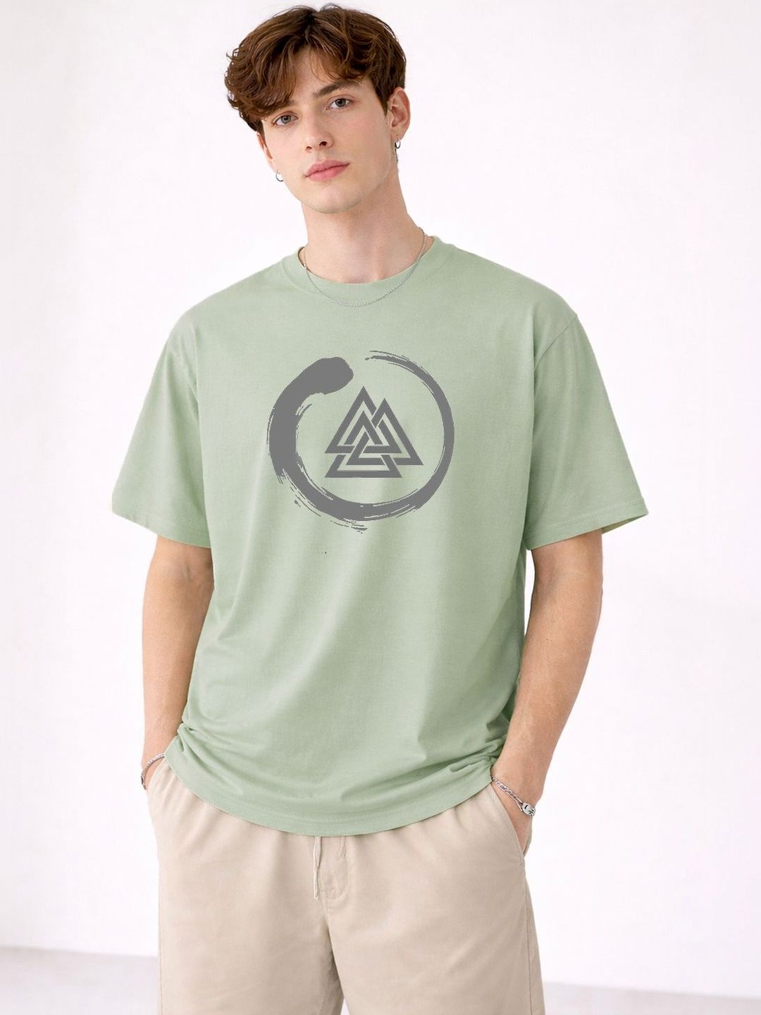 Mast & Harbour Men Graphic Printed Round Neck Drop-Shoulder Sleeves Relaxed Fit T-shirt