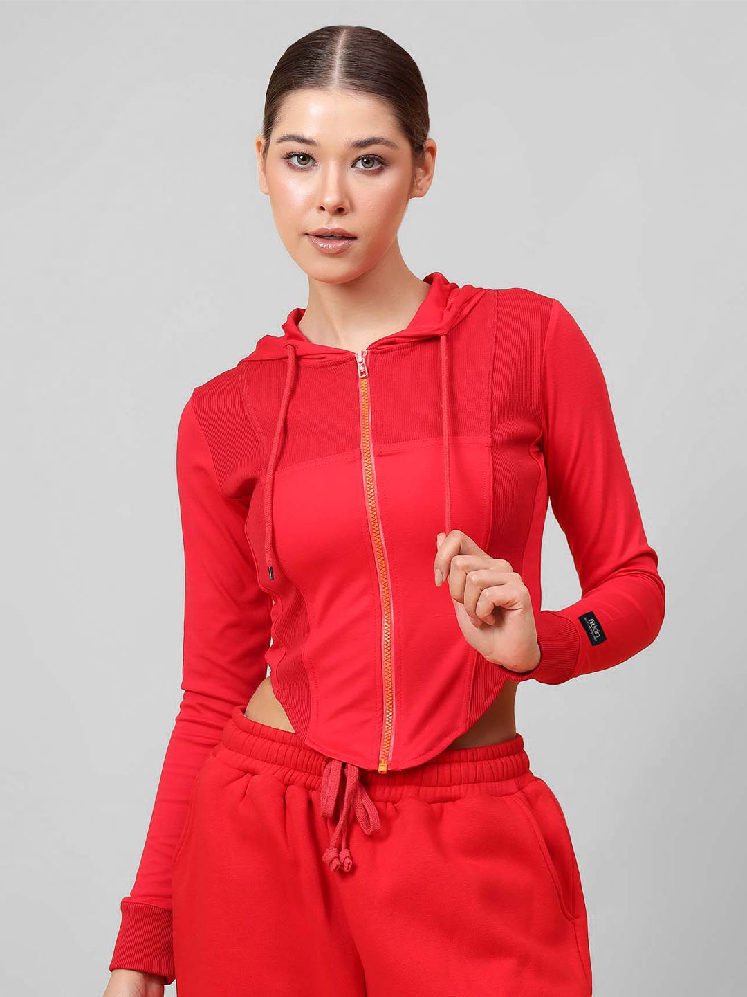 Fitkin Fikin Women Red Fleece Corset Jacket