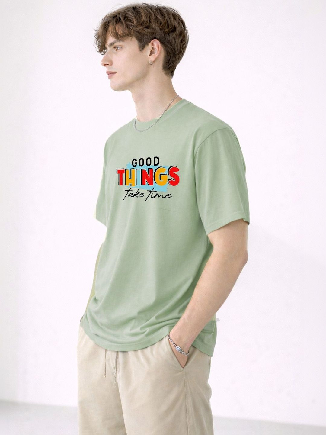 Mast & Harbour Men Drop-Shoulder Sleeves T-shirt