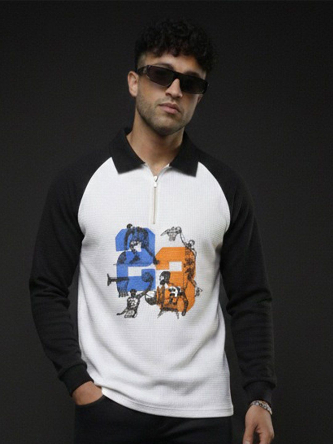 R.Code by The Roadster Life Co. Men Printed Polo Collar T-shirt
