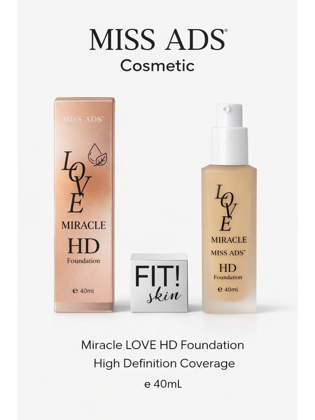 MISS ADS High Definition Miracle Foundation - 40 ml - Nude C25