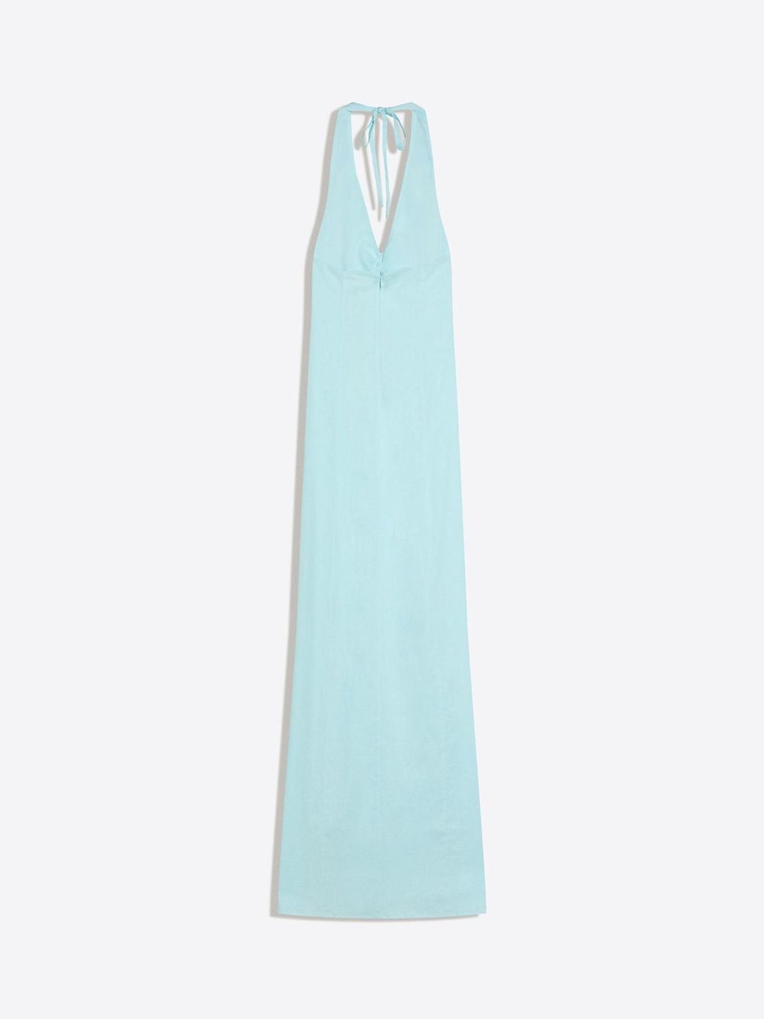 Halter Midi Dress With Linen