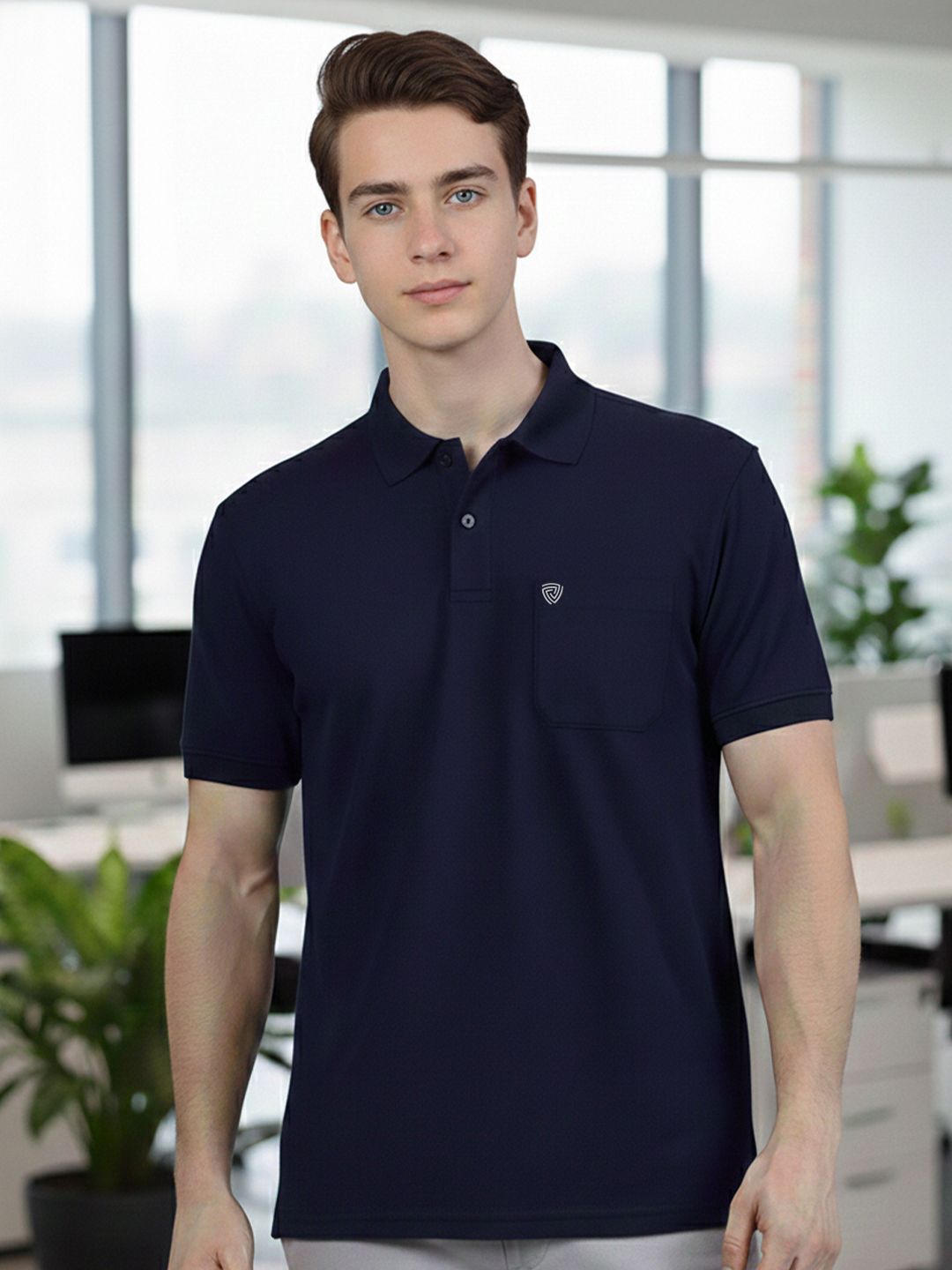 Lux Cozi Fillament Polo Collar Lounge T-Shirt