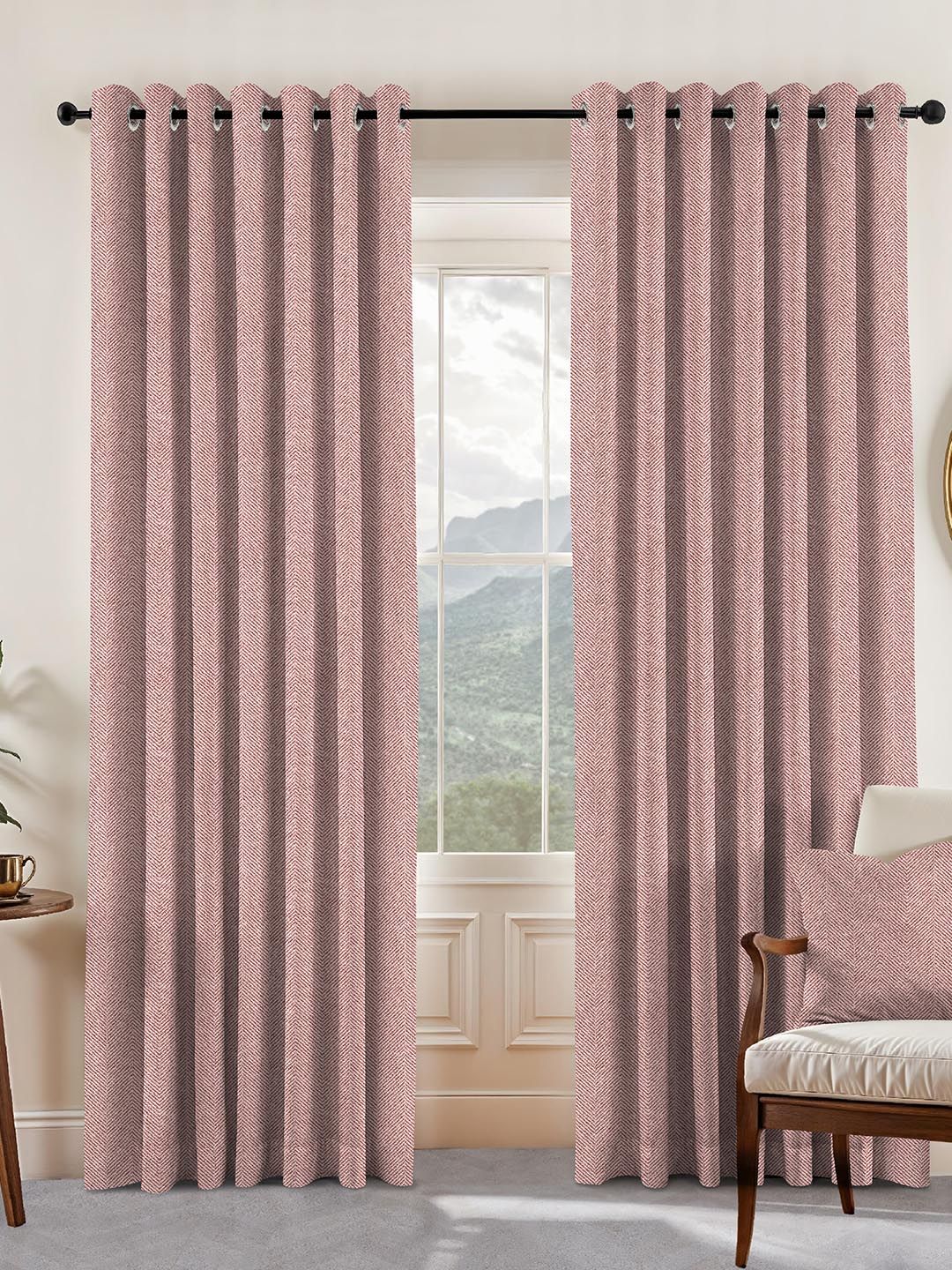 Nefertiti Home Nefertiti Home Pink 2 Pieces Black Out Door Curtain