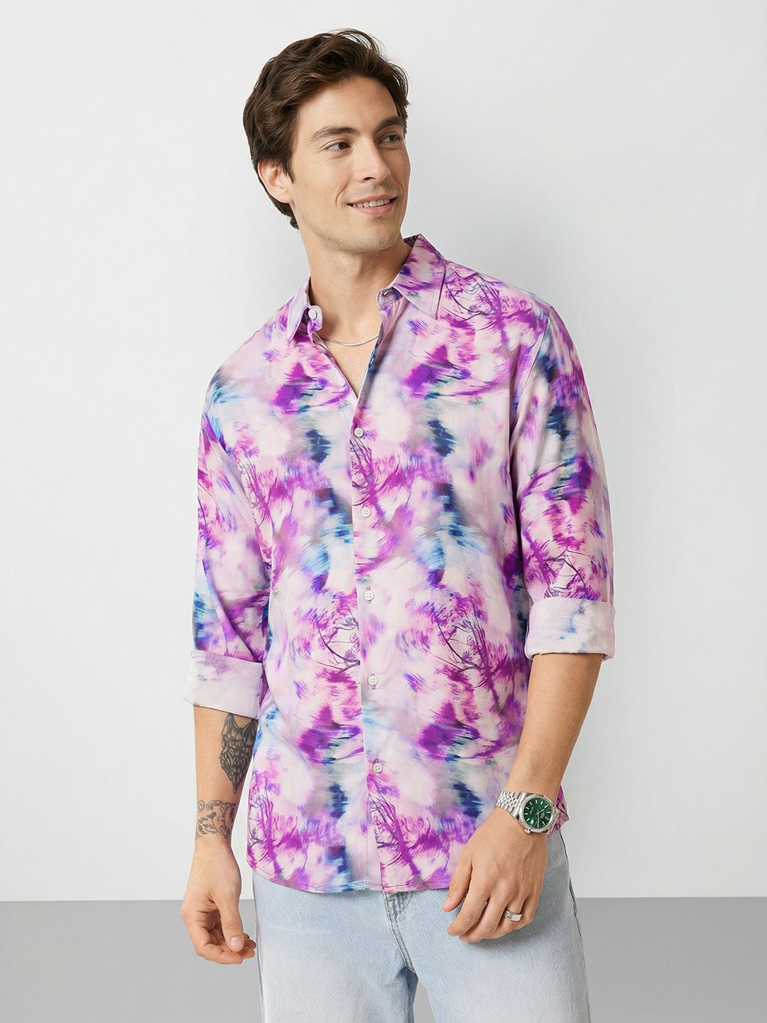 Mast & Harbour Opaque Abstract Printed Casual Shirt