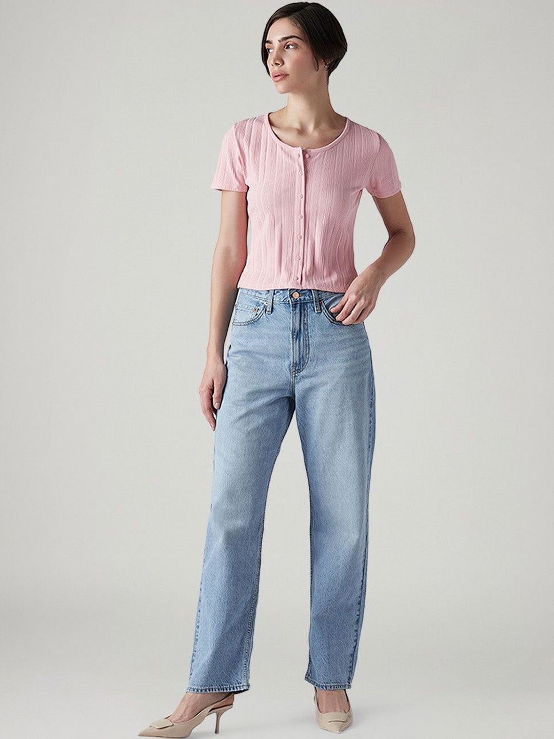 Classic Straight Fit High-Rise Light Fade Jeans