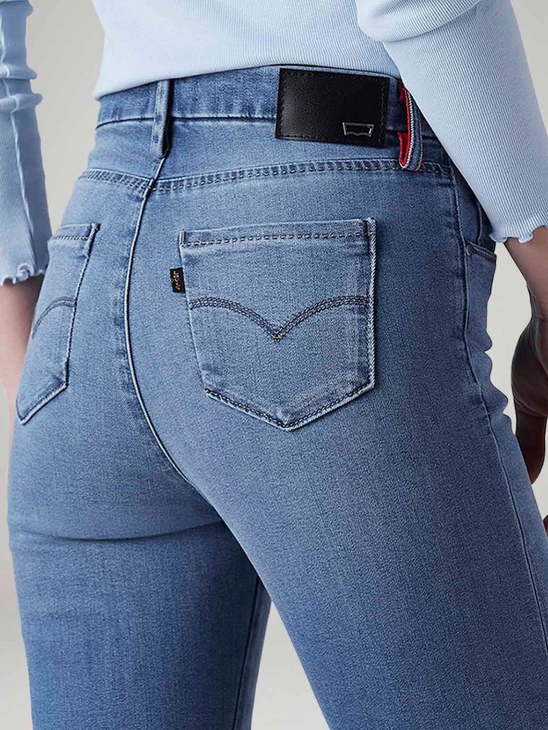 Classic Straight Fit High-Rise Light Fade Stretchable Jeans