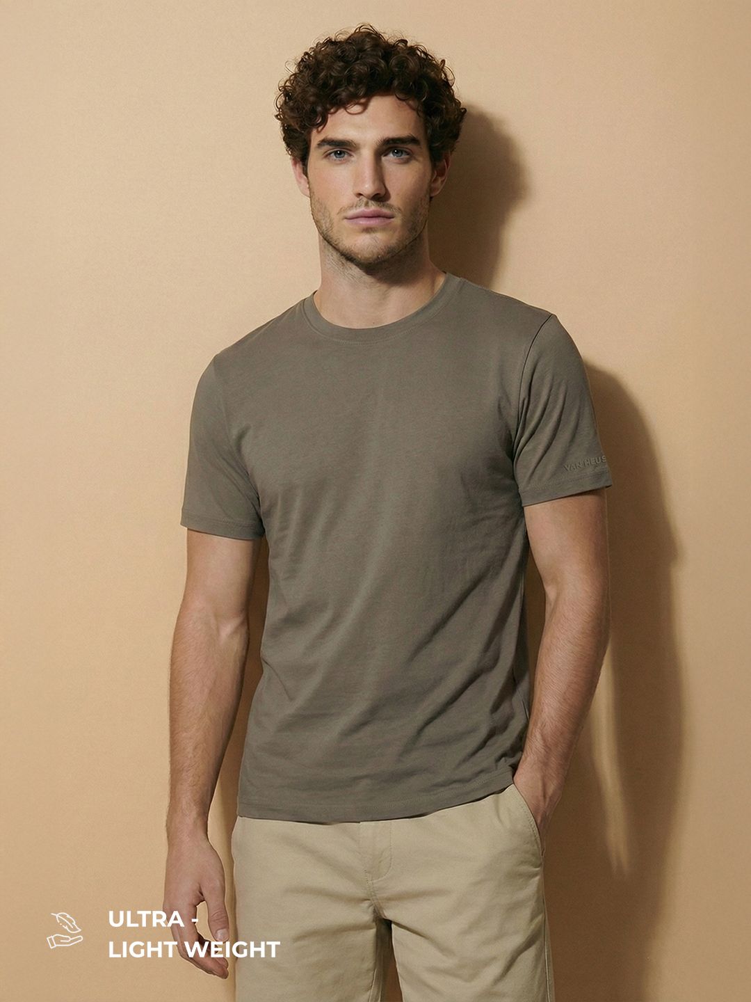 Van Heusen IQ Men Premium Cotton Wrinkle Resistant Air Series T-shirt