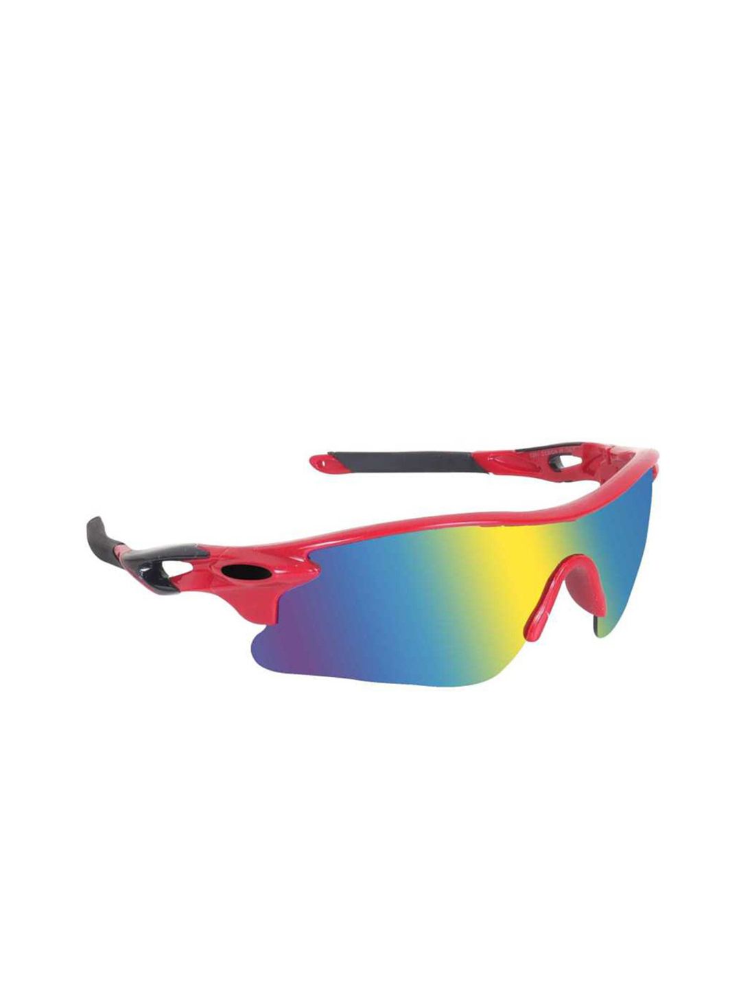 RICH CLUB Men Blue Lens & Black Sports Sunglasses with