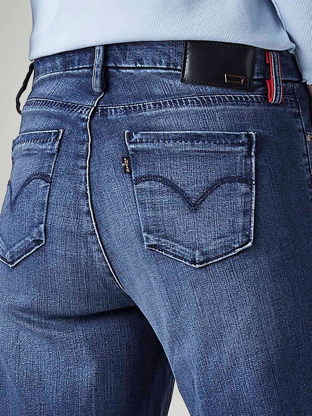 Classic Wide Leg Mid-Rise Light Fade Stretchable Jeans