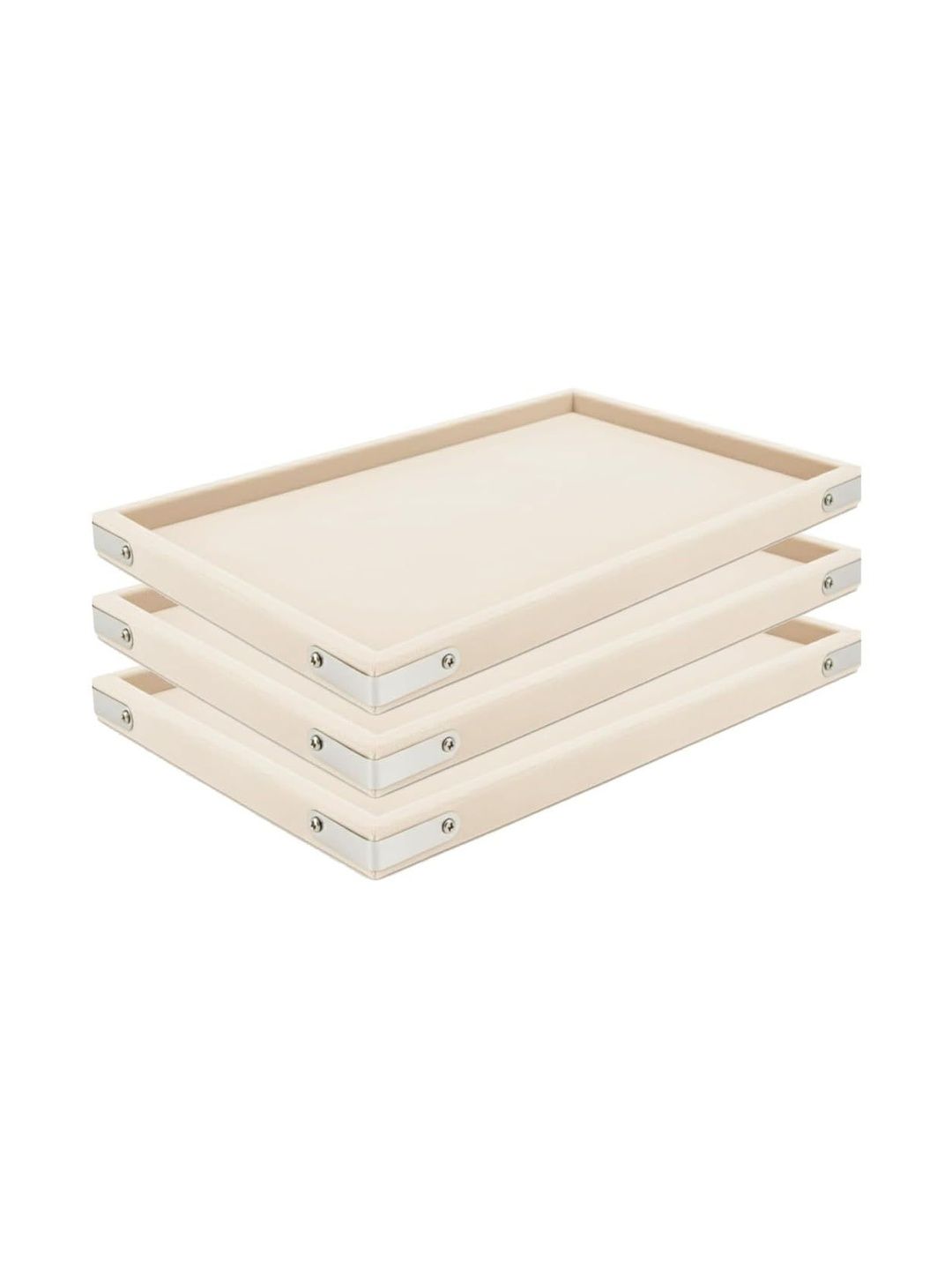 SENTONI Cream-Coloured Set of 3 Regular Organisers