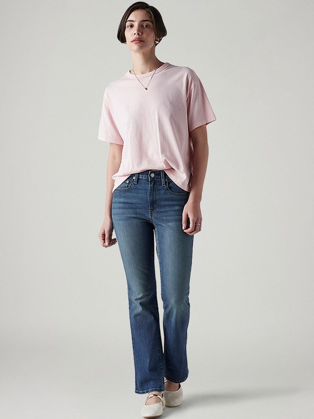 Classic Bootcut High-Rise Light Fade Stretchable Jeans