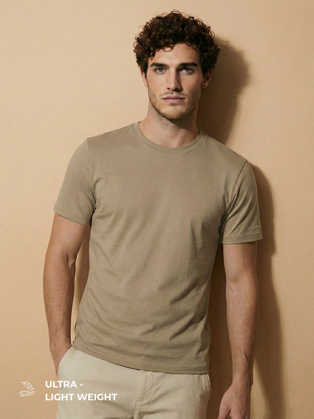 Van Heusen IQ Men Premium Cotton Wrinkle Resistant Air Series T-shirt