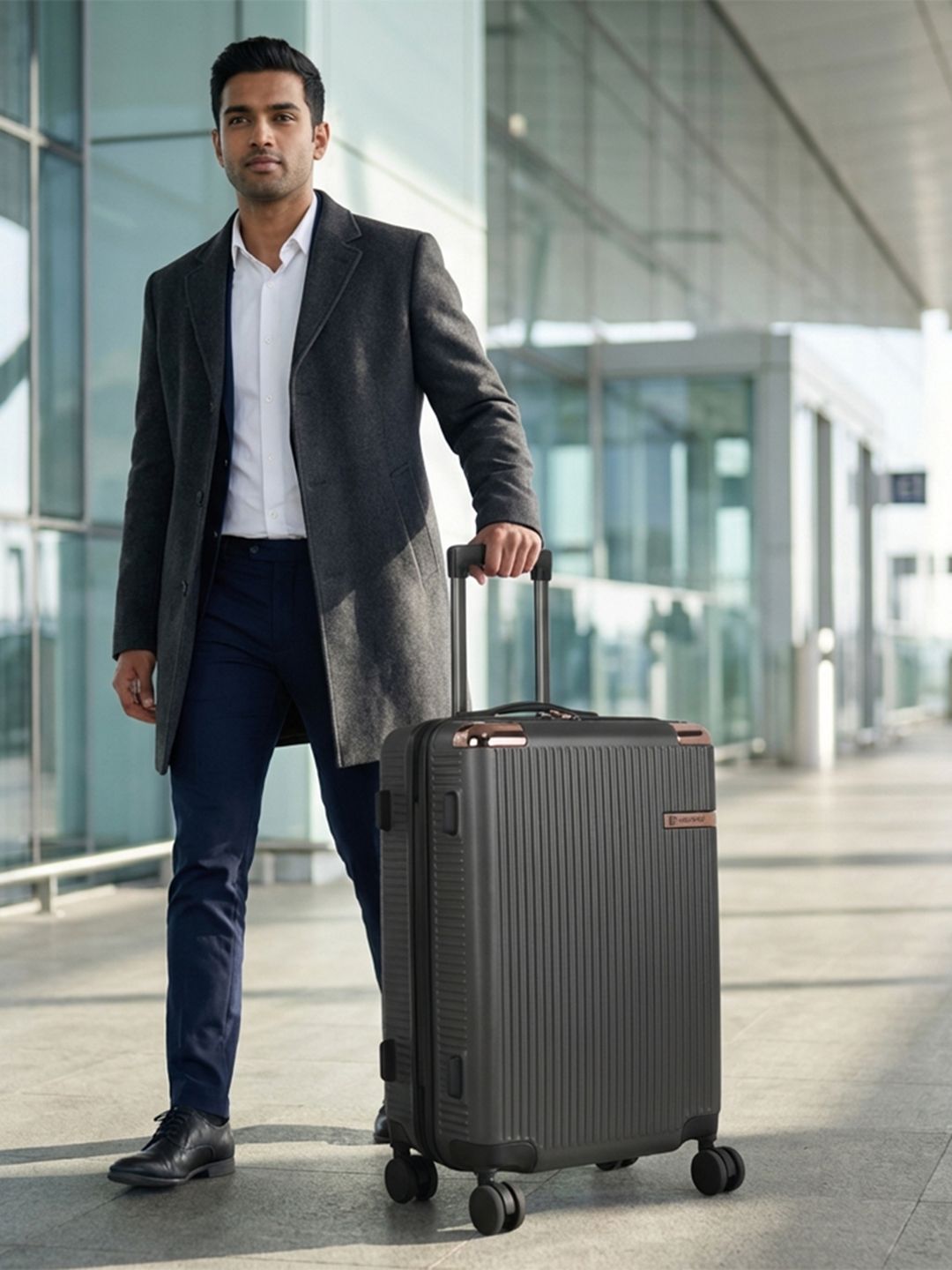 Buy LOUIS POLO SkyTrail Textured Hard Sided Medium Trolley
