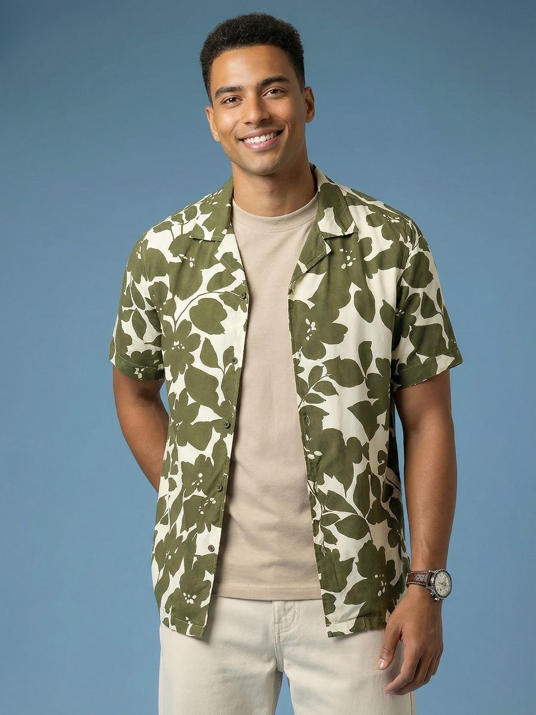 HERE&NOW Floral Printed Opaque Casual Shirt