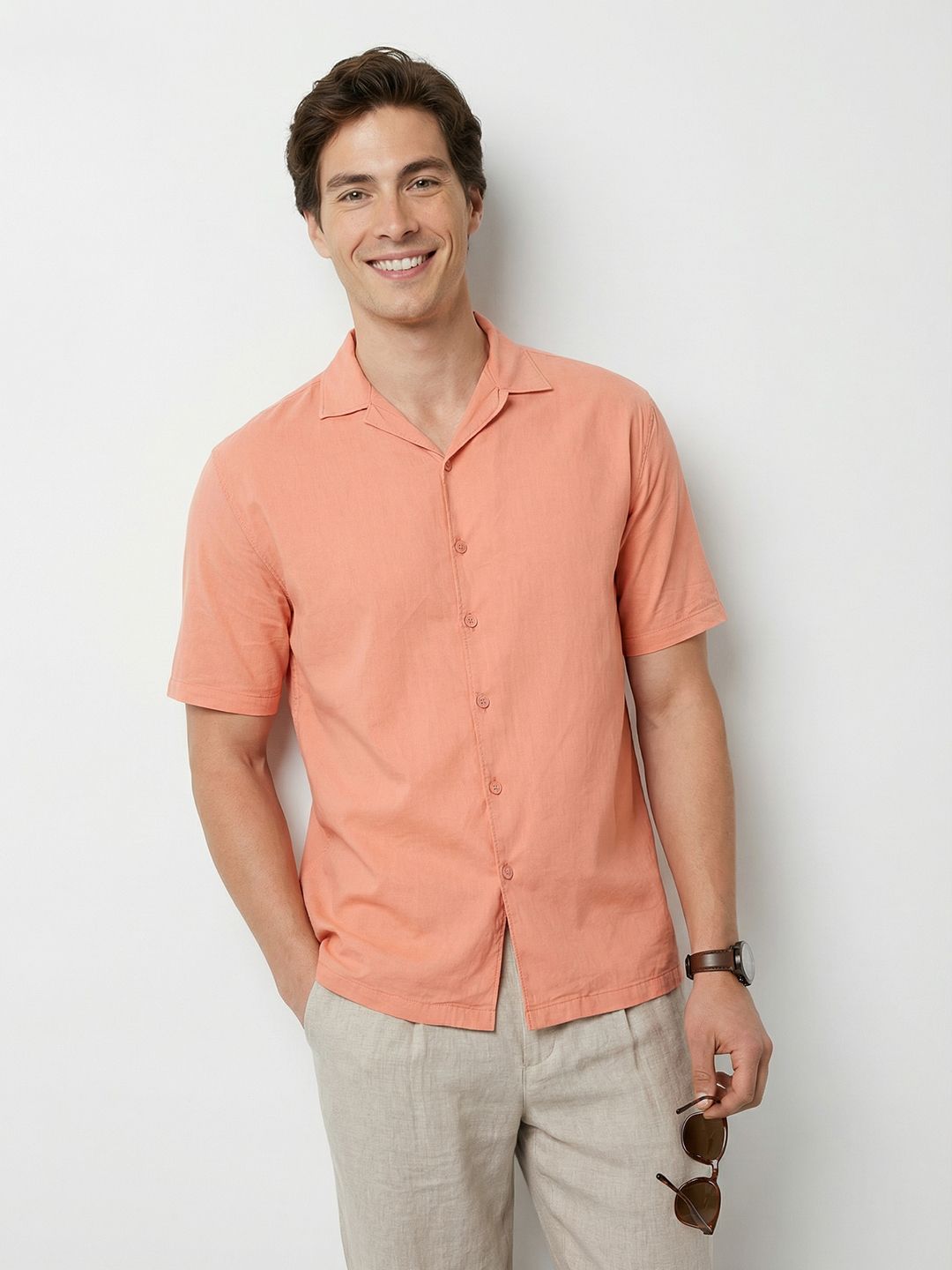 Mast & Harbour Pure Cotton Resort Fit Casual Shirt