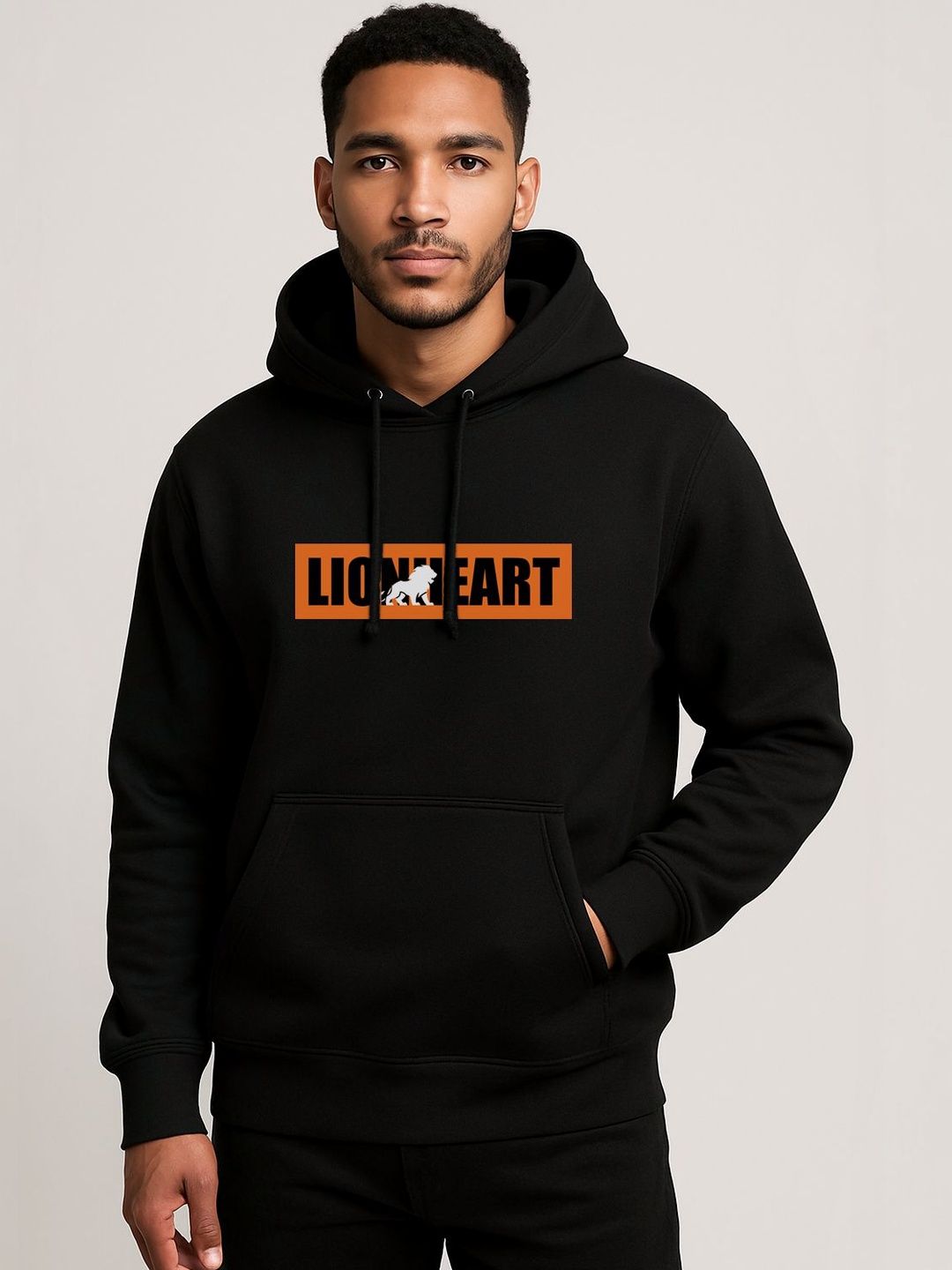 LEON Men Printed Hooded Sweatshirt