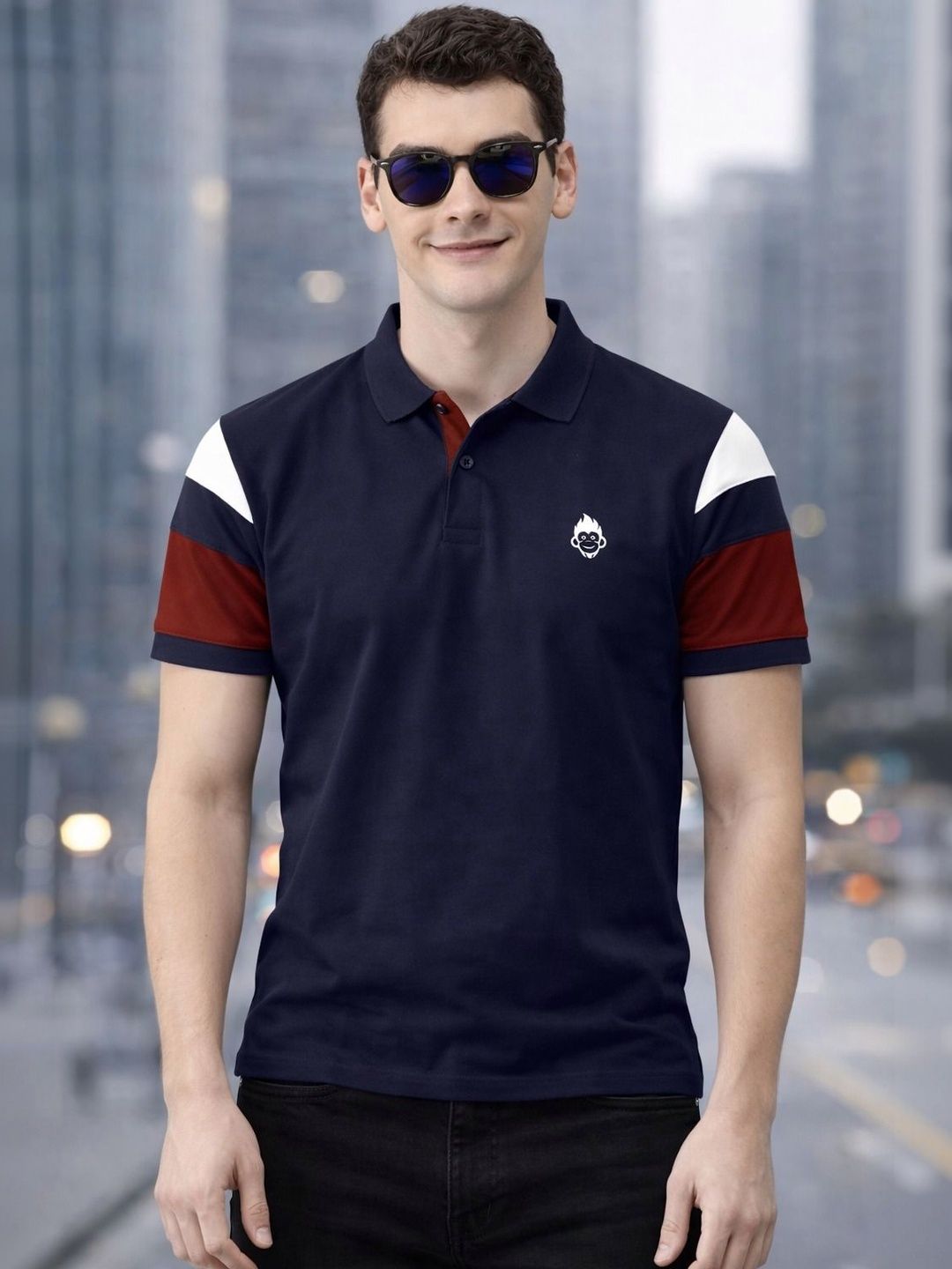 BHABHADBHUT Men Polo Collar T-shirt