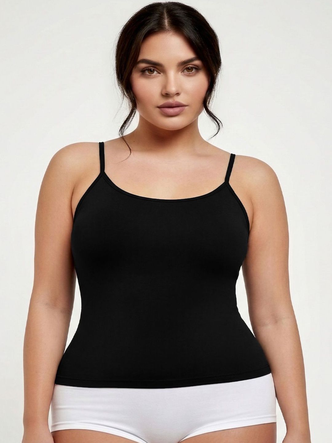 Plus Size Round Neck Non Padded Camisoles