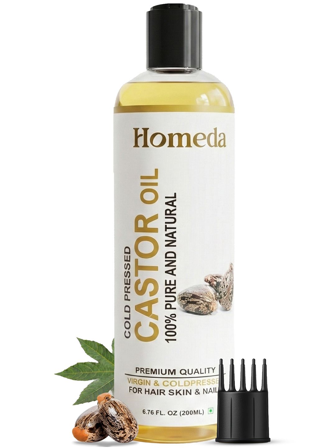 Homeda Cold Pressed Castor Oil For Hair Growth & Skin Care - 200 ml