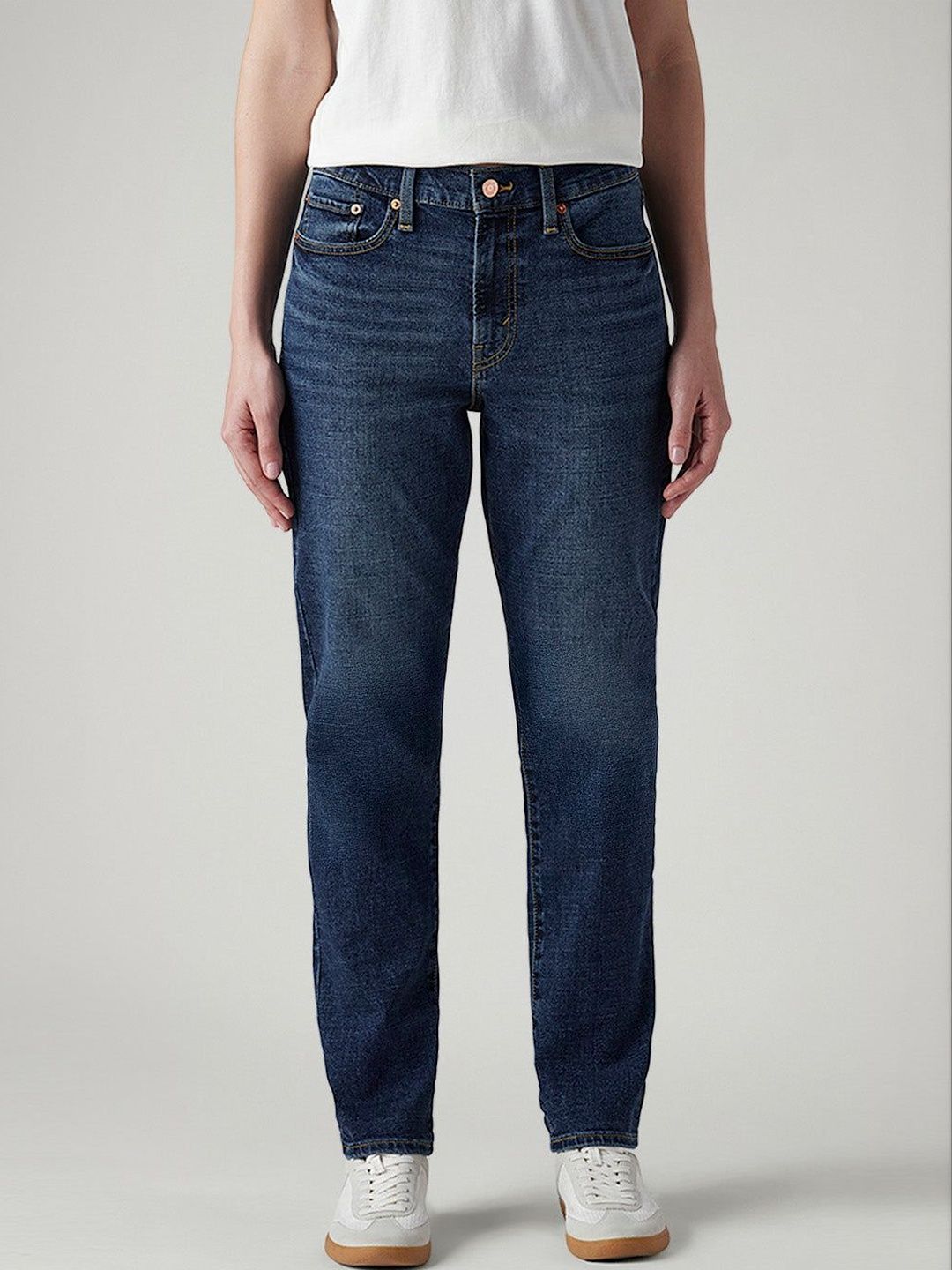 Classic Slim Fit Mid-Rise Light Fade Stretchable Jeans