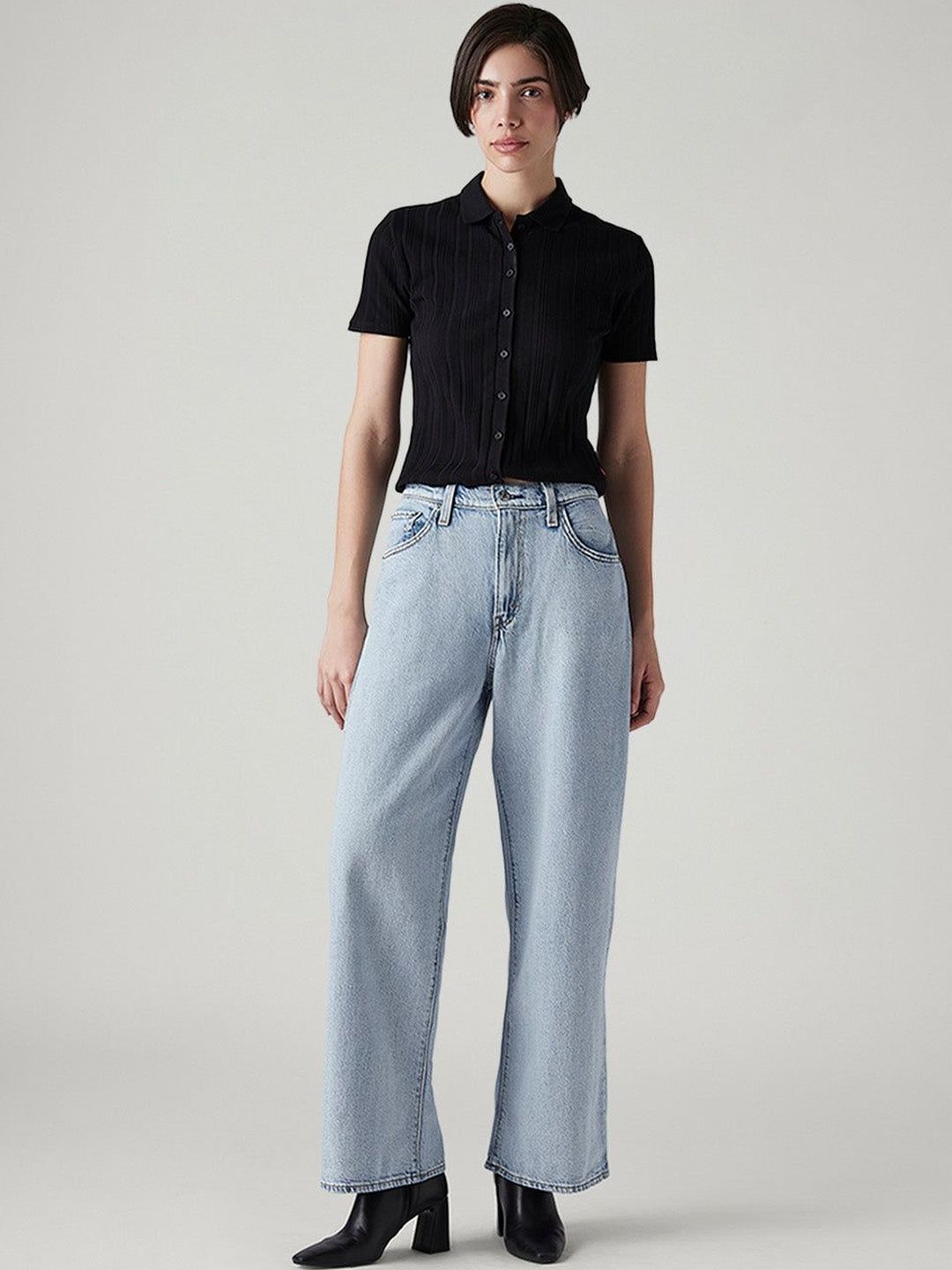Classic Wide Leg High-Rise Light Fade Jeans
