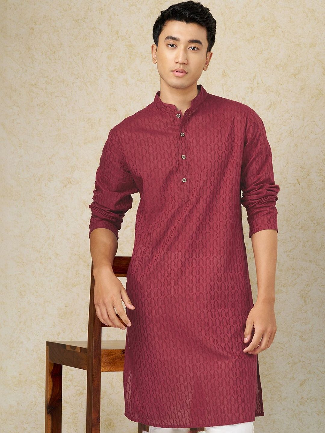 indus route by Pantaloons Men Cotton Striped Kurta